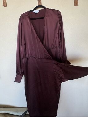 Never Fully Dressed Burgundy Satin Maxi Dress
